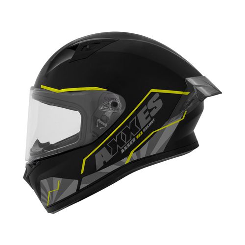 CASCO AXXES INTEGRAL BUSHI NEGRO VERDE BRILLO