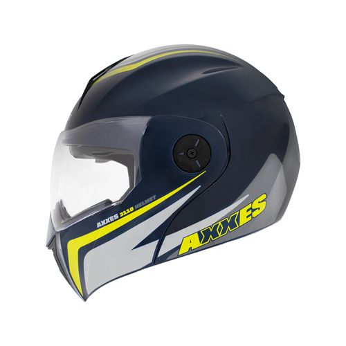 CASCO AXXES ABATIBLE TROCK AZUL VERDE BRILLO