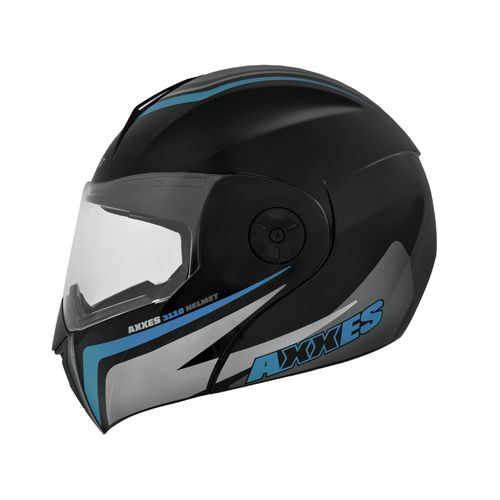 CASCO AXXES ABATIBLE TROCK NEGRO AZUL MATE
