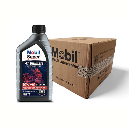 Aceite Mobil Super 4T Ultimate 10W-40 Scooter Caja x 12Lts
