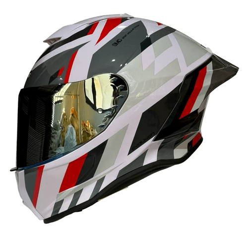CASCO XTRONG 820 MANJA BLANCO ROJO BRILLO