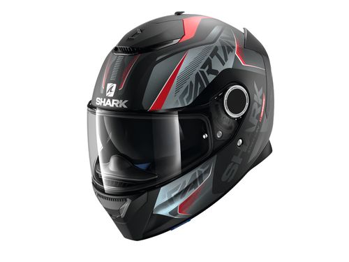 CASCO INTEGRAL SPARTAN SHARK KARKEN ROJO GRIS MATE