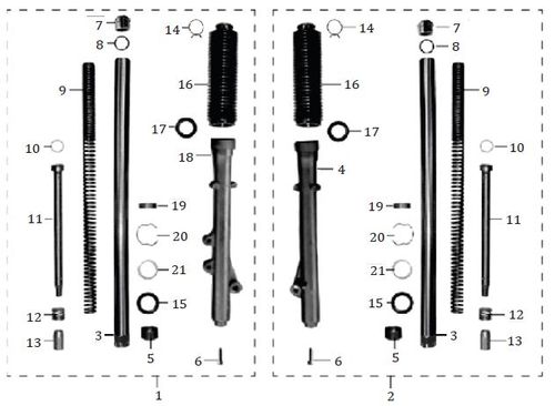 RESORTE TUBO TELESCÓPICO SUSPENSION DELANTERA ENDURO MRX 125-2021