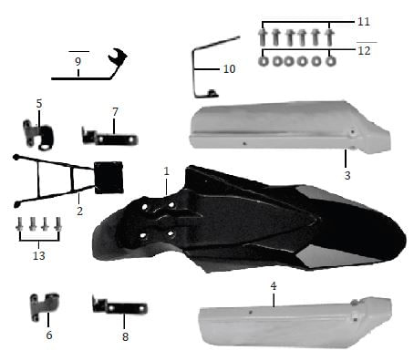 GUÍA MANGUERA FRENO DELANTERO GUARDABARRO DELANTERO ENDURO MRX 125-2021
