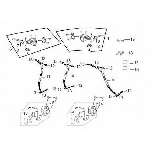 MANGUERA FRENO BOMBA FRENO DELANTERO-BOMBA FRENO TRASERO SCOOTER VICTORY LIFE