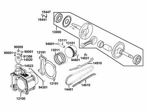 TENSOR CADENILLA CILINDRO-PISTON-CIGÜEÑAL SCOOTER X-TOWN 300