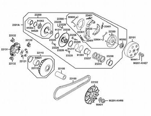 SET ROLLER CLUTCH CENTRIFUGO SCOOTER X-TOWN 300
