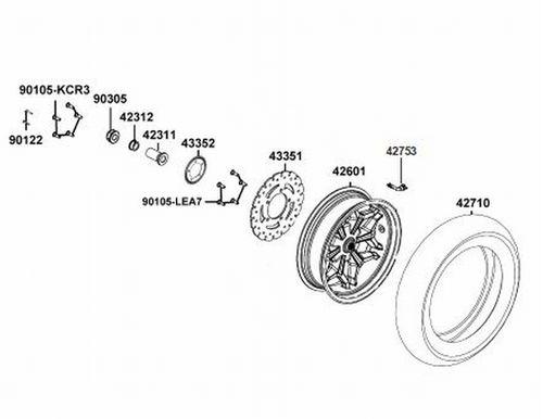 BUJE RUEDA TRASERA (1) SCOOTER X-TOWN 300