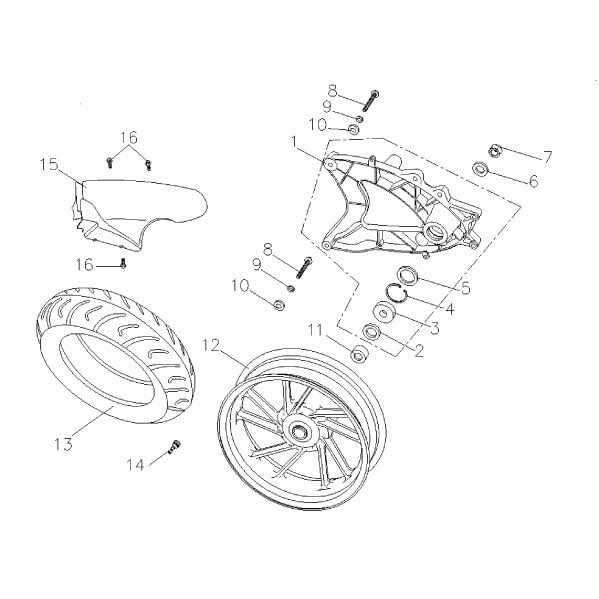 REPUESTOS PARA MOTO GUARDABARRO TRASERO AUTOMATICA VICTORY BLACK