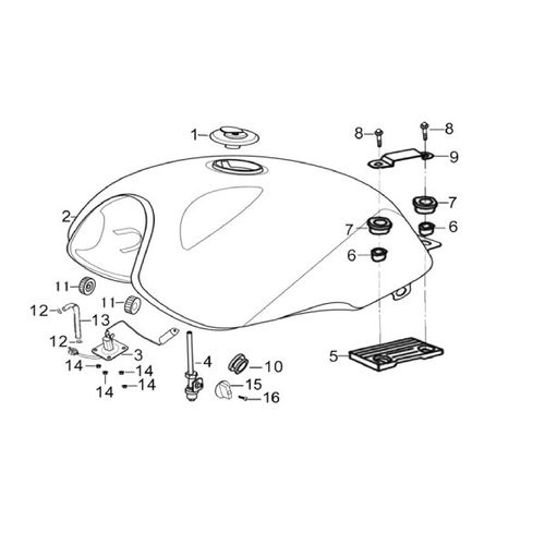 ANTIVIBRANTE TRASERO SUP. TANQUE GASOLINA  MACH 110- ONE ST