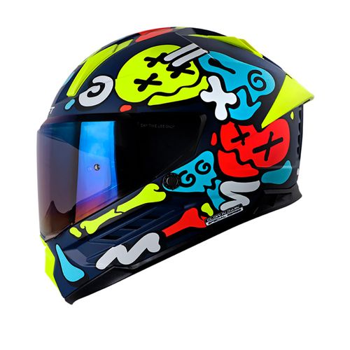 CASCO INTEGRAL SHAFT 595 GLOWING BONES AZUL