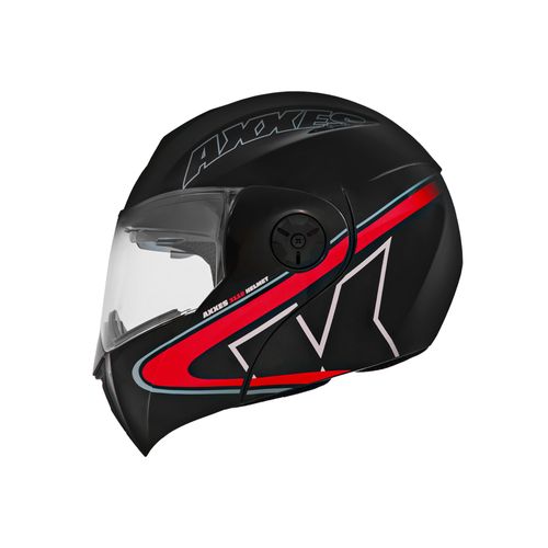 CASCO AXXES ABAT LEV NEGRO ROJO BRILLO
