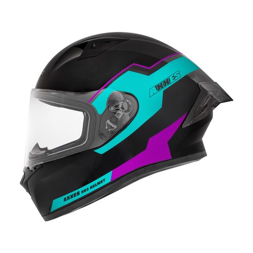 CASCO AXXES INT BLOK NEGRO TURQ BRILLO